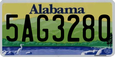AL license plate 5AG3280