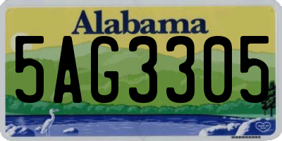 AL license plate 5AG3305