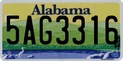 AL license plate 5AG3316