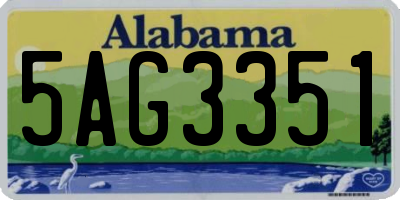 AL license plate 5AG3351