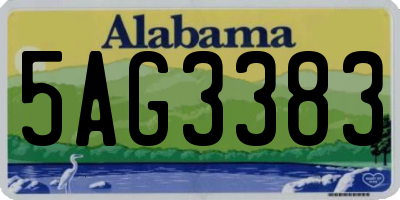 AL license plate 5AG3383