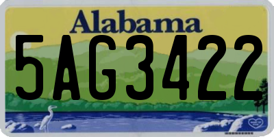 AL license plate 5AG3422