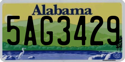 AL license plate 5AG3429