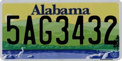 AL license plate 5AG3432