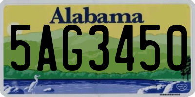AL license plate 5AG3450