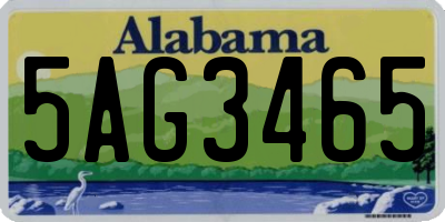 AL license plate 5AG3465