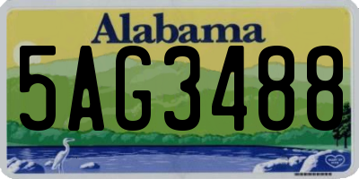 AL license plate 5AG3488