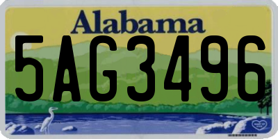 AL license plate 5AG3496