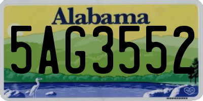 AL license plate 5AG3552