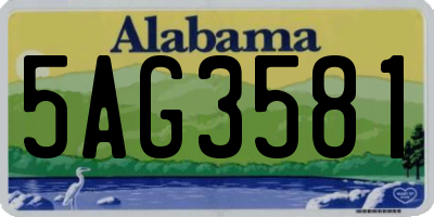 AL license plate 5AG3581