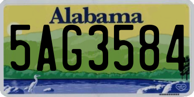 AL license plate 5AG3584