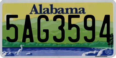 AL license plate 5AG3594