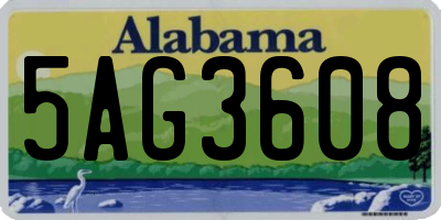 AL license plate 5AG3608