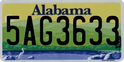 AL license plate 5AG3633