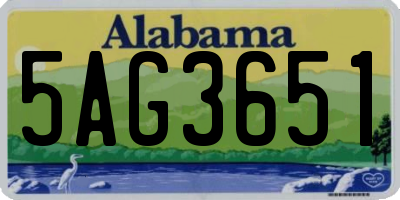 AL license plate 5AG3651