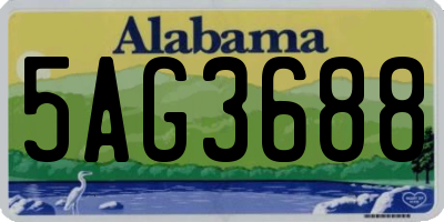 AL license plate 5AG3688