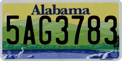 AL license plate 5AG3783