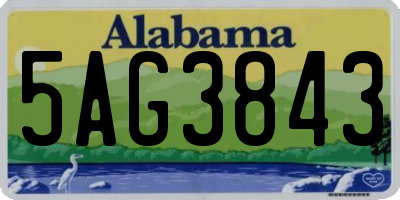 AL license plate 5AG3843