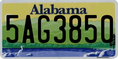 AL license plate 5AG3850