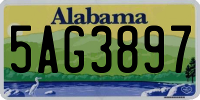 AL license plate 5AG3897