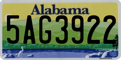 AL license plate 5AG3922