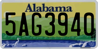 AL license plate 5AG3940