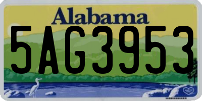 AL license plate 5AG3953