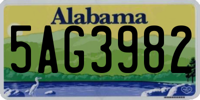 AL license plate 5AG3982