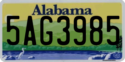 AL license plate 5AG3985
