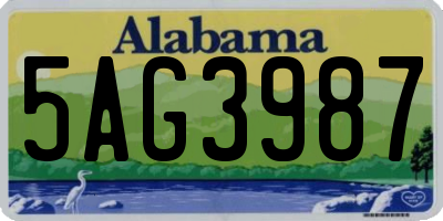 AL license plate 5AG3987