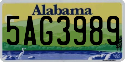AL license plate 5AG3989