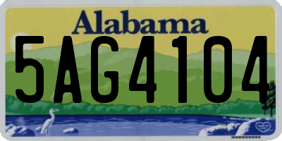 AL license plate 5AG4104