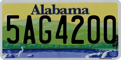 AL license plate 5AG4200