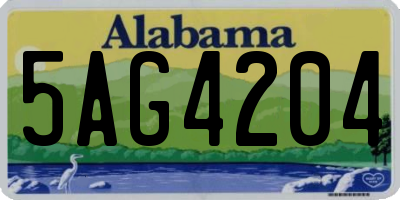 AL license plate 5AG4204