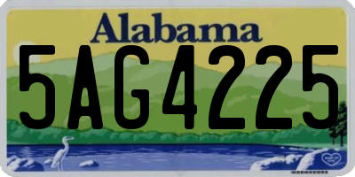 AL license plate 5AG4225
