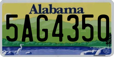 AL license plate 5AG4350