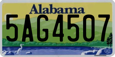 AL license plate 5AG4507