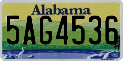 AL license plate 5AG4536