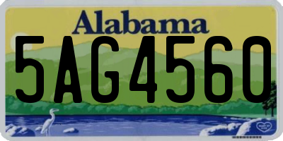 AL license plate 5AG4560