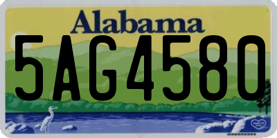 AL license plate 5AG4580