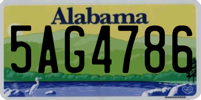 AL license plate 5AG4786