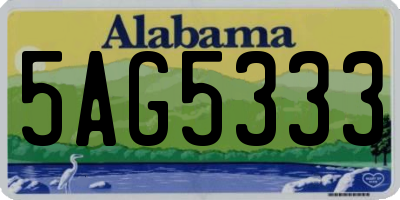 AL license plate 5AG5333