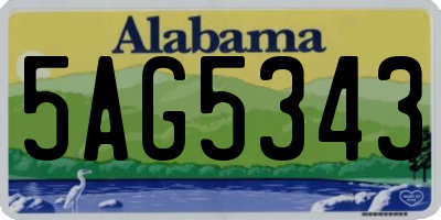 AL license plate 5AG5343