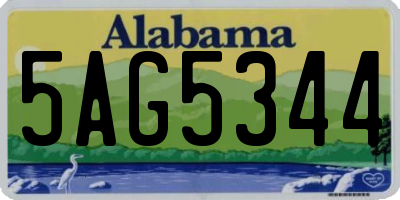 AL license plate 5AG5344