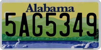 AL license plate 5AG5349