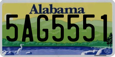 AL license plate 5AG5551