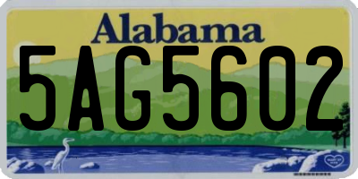 AL license plate 5AG5602