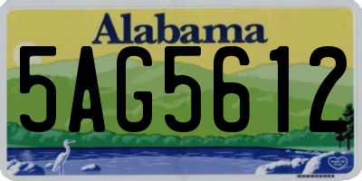 AL license plate 5AG5612