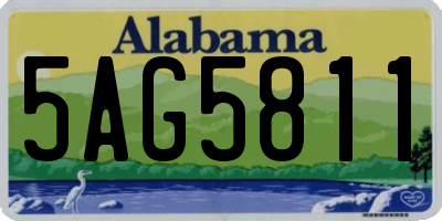 AL license plate 5AG5811
