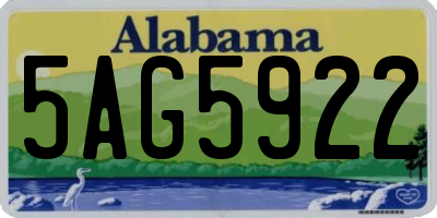 AL license plate 5AG5922